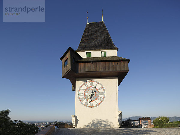 Uhrturm auf Schlossberg  Graz  Steiermark  Österreich  Europa  ÖffentlicherGrund