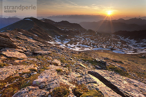 Sonnenaufgang  Roter Kogel  Sellrainer Berge  Tirol  Österreich  Europa