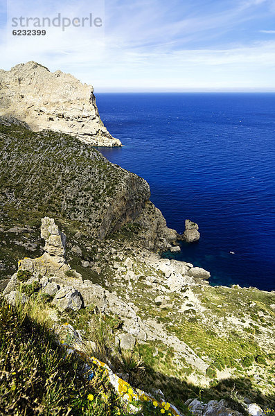 Blick vom Cap de Formentor  Mallorca  Balearen  Spanien  Europa