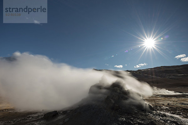 Solfataren  Fumarolen  Schwefel und andere Mineralien  Dampf  Hochtemperaturgebiet oder Geothermalgebiet Hverarönd  Berge N·mafjall  Gebiet des M_vatn  Nor_urland eystra  Nordost-Island  Island  Europa