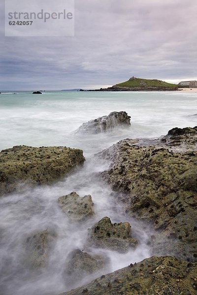 Wasserrand  Europa  Felsen  sehen  Strand  Großbritannien  Cornwall  England