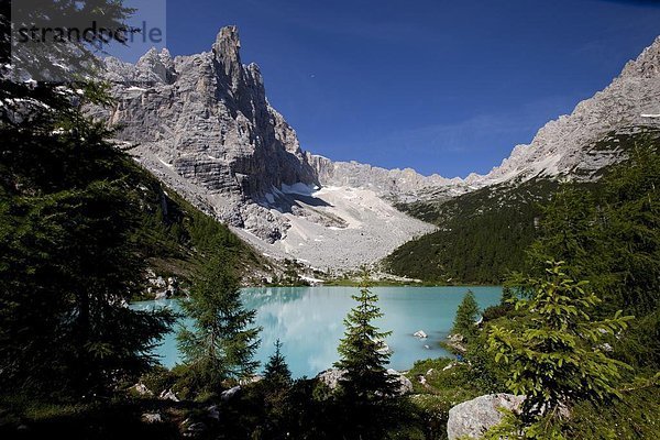 Europa  Berg  See  Hintergrund  Dolomiten  Eis  Venetien  Italien