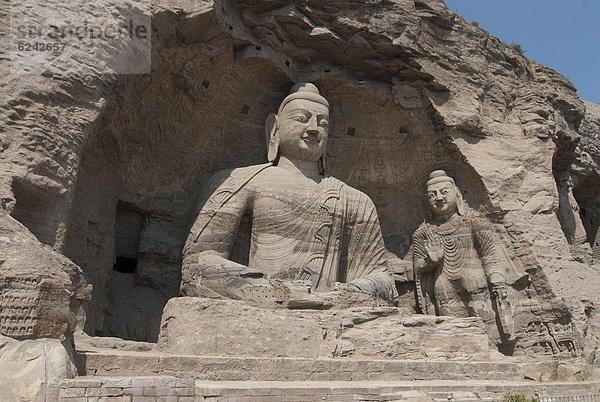 nahe  Großstadt  fünfstöckig  Buddhismus  Buddha  China  Höhle  UNESCO-Welterbe  antik  Asien  Shanxi