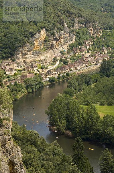 Frankreich Europa Fluss Ansicht Luftbild Fernsehantenne Dordogne