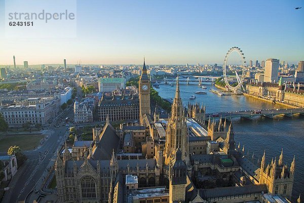 Palast von Westminster und Big Ben  UNESCO-Weltkulturerbe  gesehen vom Victoria Tower  London  England  Großbritannien  Europa