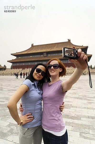 Fotografie  nehmen  Halle  Tourist  frontal  Bewunderung  Peking  Hauptstadt  Eigentum  China  Asien  Verbotene Stadt