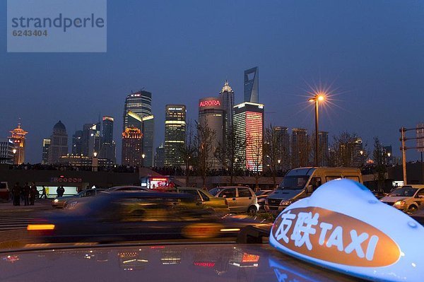 hoch  oben  Taxi  Ansicht  China  Asien  Ortsteil  Pudong  Shanghai