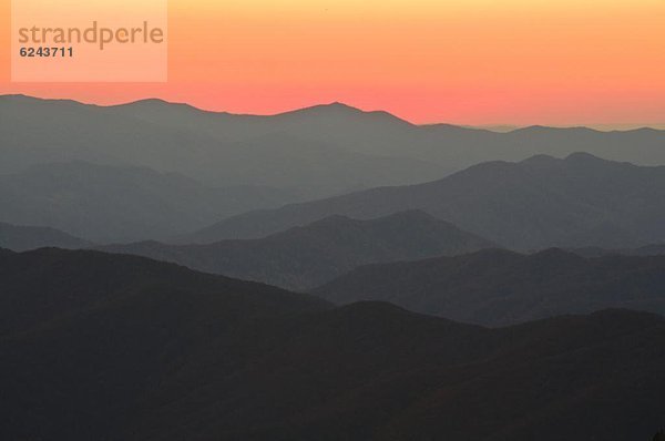 Vereinigte Staaten von Amerika  USA  Berg  Sonnenuntergang  über  Rauch  Nordamerika  groß  großes  großer  große  großen  UNESCO-Welterbe  Tennessee