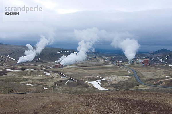 Wasserdampf  Heiße Quelle  Krafla  Öffnung  Island  Stärke