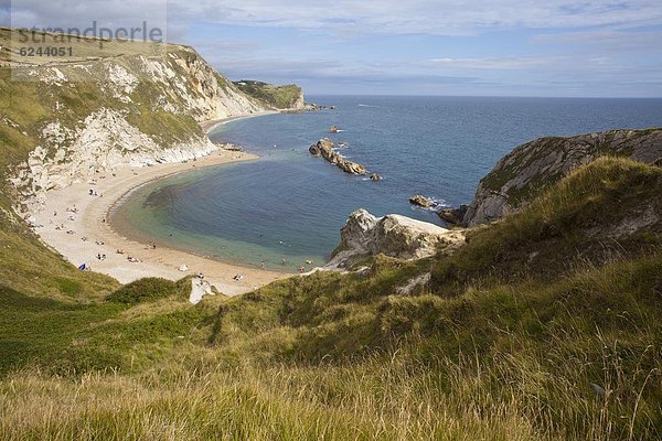 Europa  Mann  Großbritannien  über  Hügel  Krieg  Ansicht  Bucht  Dorset  England