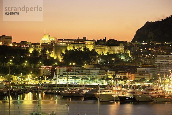 Hafen Europa Sonnenuntergang Palast Schloß Schlösser Cote d Azur Monaco Monte Carlo