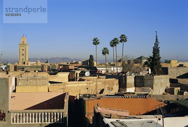 hoch  oben  über  Ansicht  Marrakesch  Afrika  Marokko