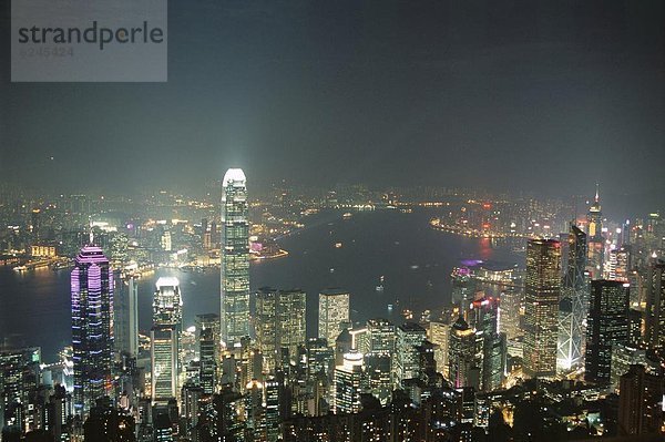 Skyline  Skylines  Hafen  Nacht  China  Asien  Hongkong