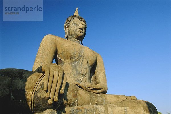 sitzend  Geschichte  Statue  Buddha  Sukhothai  Thailand