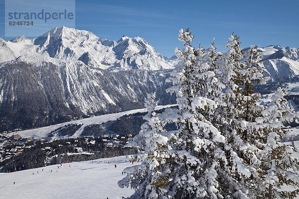 Frankreich  Europa  über  Tal  Urlaub  Ski  Französische Alpen  3  Courchevel  Savoie