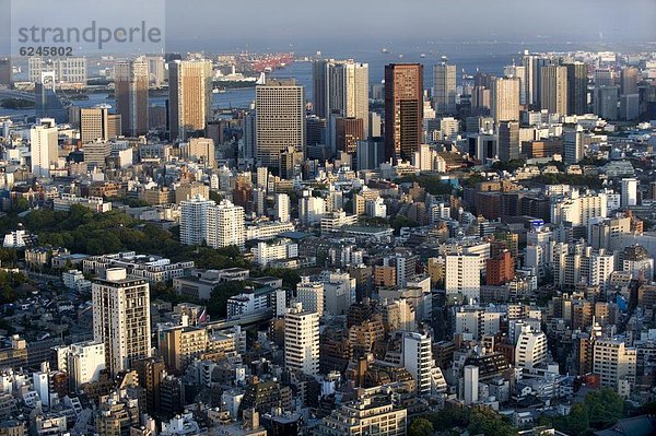 Stadt  Hügel  Tokyo  Hauptstadt  Ansicht  über  Roppongi  Luftbild  Fernsehantenne  Asien  Japan