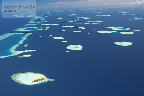 Insel  Ansicht  Malediven  Luftbild  Fernsehantenne  Asien  Indischer Ozean  Indik