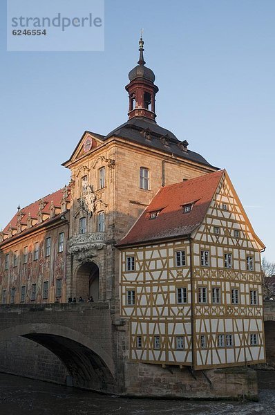 Europa  Halle  Stadt  Fassade  Gotik  Barock  Bamberg  Bayern  Deutschland  alt