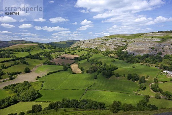 Europa  Großbritannien  Ansicht  steil  Kalkstein  Llangollen  Wales