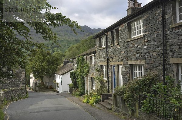 Europa Wand Tradition Großbritannien Landhaus Borrowdale Cumbria England Schieferplatte