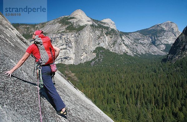 Vereinigte Staaten von Amerika  USA  Felsbrocken  aufwärts  Steilküste  Ignoranz  groß  großes  großer  große  großen  Säule  Nordamerika  Schürze  Klettern  Yosemite Nationalpark  Kalifornien