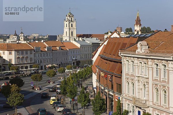 Vilnius  Hauptstadt  Europa  über  Stadt  Quadrat  Quadrate  quadratisch  quadratisches  quadratischer  Ansicht  Erhöhte Ansicht  Aufsicht  heben  Litauen  alt