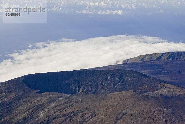 Vulkan Ansicht Krater Luftbild Fernsehantenne Afrika Indischer Ozean Indik La Reunion