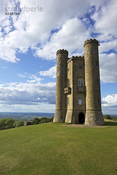 Europa  Sonnenstrahl  Abend  Großbritannien  Cotswolds  Broadway  England  Worcestershire