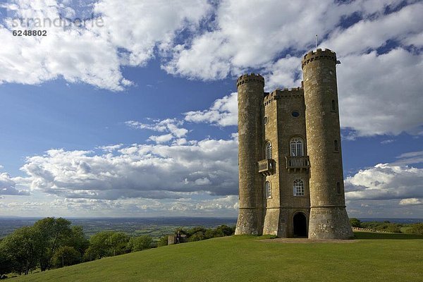 Europa  Sonnenstrahl  Abend  Großbritannien  Cotswolds  Broadway  England  Worcestershire