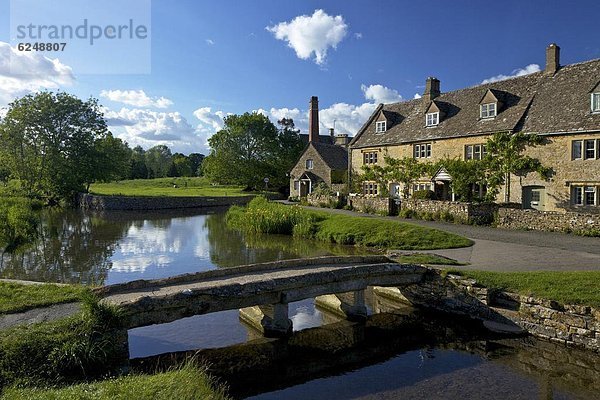 Europa  Großbritannien  fließen  Fluss  Dorf  England  Gloucestershire  hübsch