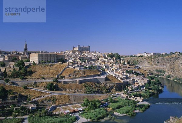 Panorama  Europa  Großstadt  Fluss  Kastilien-La Mancha  Spanien  Toledo