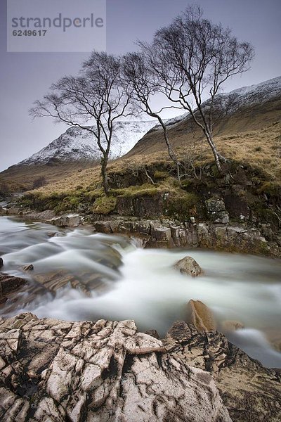 Europa  Großbritannien  fließen  Fluss  Highlands  Schlucht  Granit  schmal  Schottland