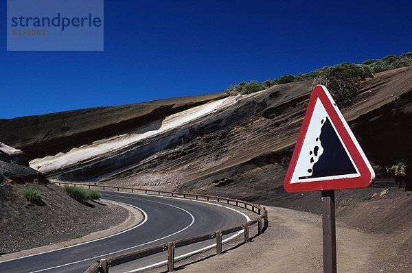 Felsbrocken  Europa  Fernverkehrsstraße  Zeichen  Vulkan  Hintergrund  Atlantischer Ozean  Atlantik  Kanaren  Kanarische Inseln  Signal  Spanien  Teneriffa