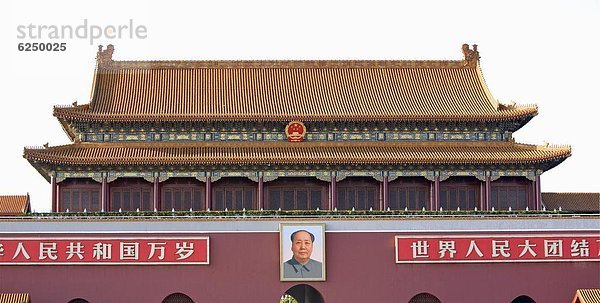 Portrait  Eingang  über  hängen  Großstadt  Mao Zedong  Tse-tung  verboten  Peking  Hauptstadt  China  Richter  Asien