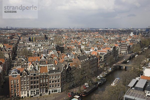 hoch  oben  Amsterdam  Hauptstadt  Europa  Ansicht  Flachwinkelansicht  Niederlande  Winkel  Ortsteil