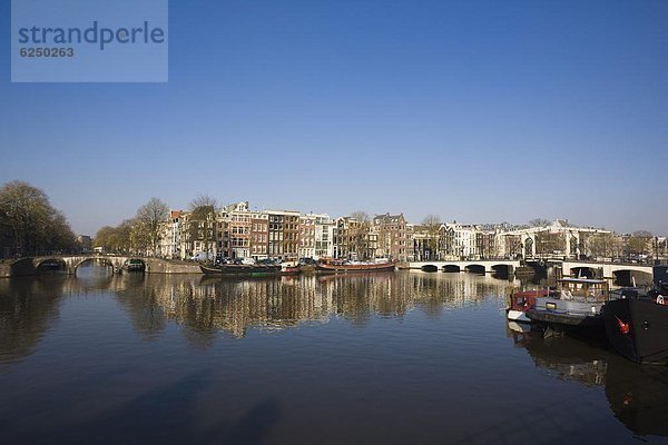 Amsterdam Hauptstadt Europa Brücke Fluss Niederlande