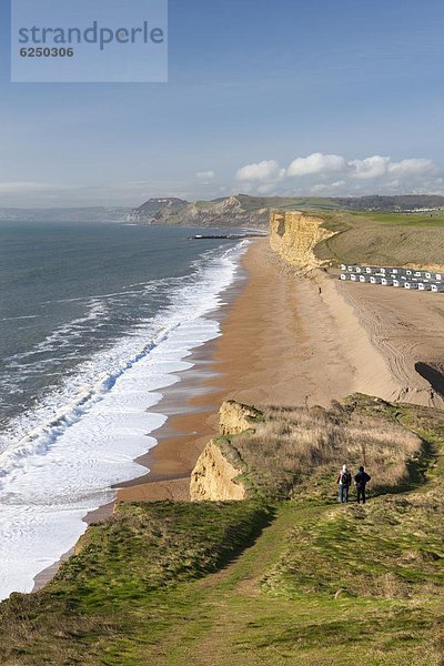 Gehhilfe Europa Fröhlichkeit Schönheit sehen Großbritannien Steilküste Reise Ansicht 2 vorwärts Dorset England