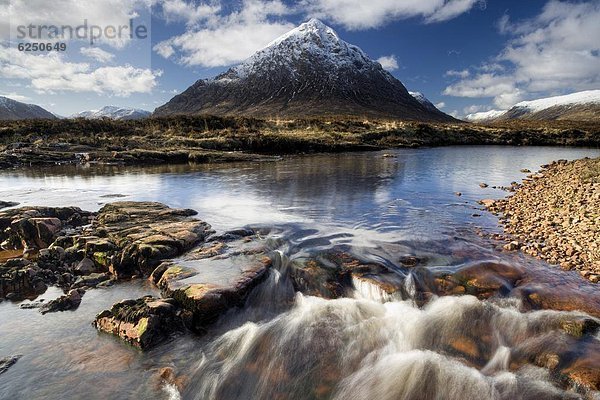 Europa  Winter  Großbritannien  über  Fluss  Highlands  Ansicht  bedecken  Schottland  Schnee