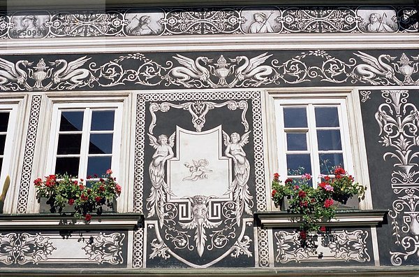 Detail Details Ausschnitt Ausschnitte Prag Hauptstadt Europa Wohnhaus Straße Dekoration Tschechische Republik Tschechien Renaissance Mala Strana