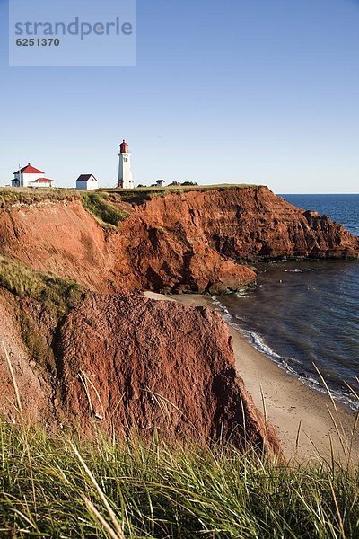 Strand Steilküste Ignoranz Leuchtturm Sand Insel Nordamerika Madeleine Quebec