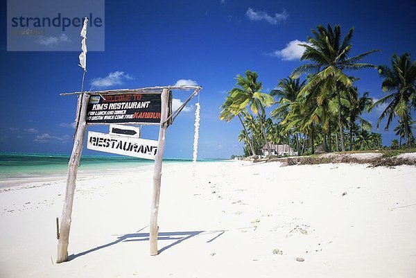 Ostafrika  Strand  Zeichen  Restaurant  Afrika  Signal  Tansania