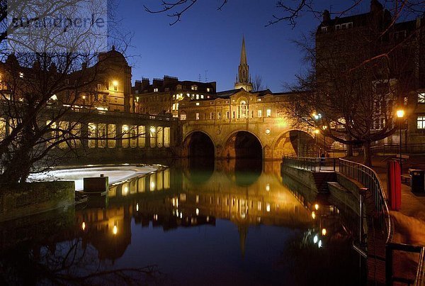 Europa  Nacht  Großbritannien  Brücke  Fluss  UNESCO-Welterbe  England
