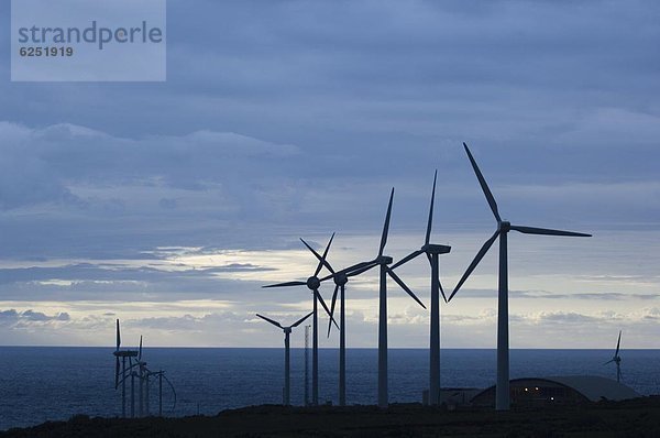 Windturbine Windrad Windräder Europa Atlantischer Ozean Atlantik Kanaren Kanarische Inseln Spanien Teneriffa