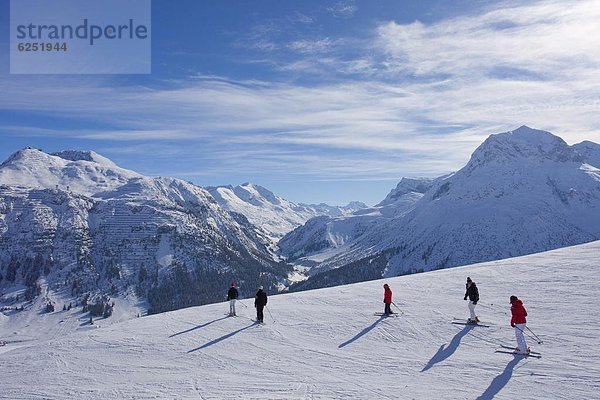 nahe  Europa  Winter  über  Ski  Lech  Arlbergpass  Arlberg  Österreich  Schnee