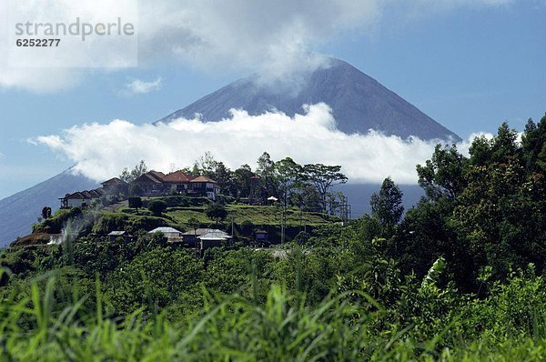 hinter  Vulkan  Dorf  Berg  Südostasien  Asien  Indonesien