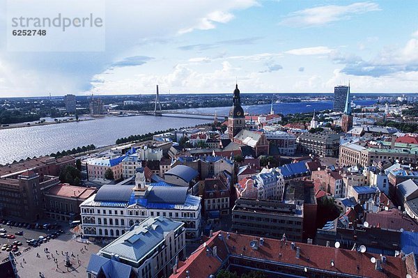 Europa  Stadt  Fluss  Ansicht  Riga  Hauptstadt  Lettland  alt