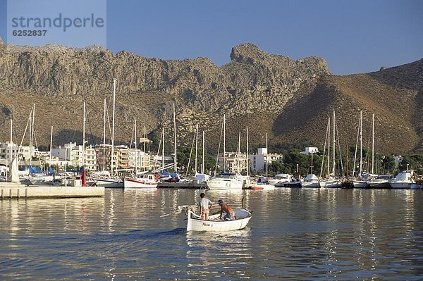 Hafen Europa Boot angeln Balearen Balearische Inseln verlassen Spanien