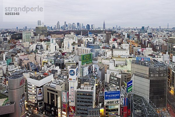 Skyline  Skylines  sehen  Tokyo  Hauptstadt  Ansicht  Erhöhte Ansicht  Aufsicht  heben  Shibuya  Asien  Japan  Shinjuku