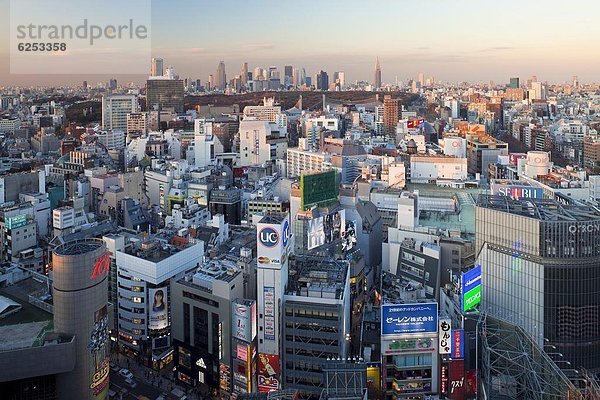 Skyline  Skylines  Tokyo  Hauptstadt  Ansicht  Erhöhte Ansicht  Aufsicht  heben  Shibuya  Asien  Japan  Shinjuku