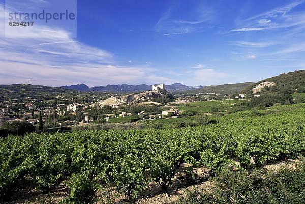 Frankreich  Europa  Palast  Schloß  Schlösser  Ansicht  Provence - Alpes-Cote d Azur  Vaucluse  Weinberg